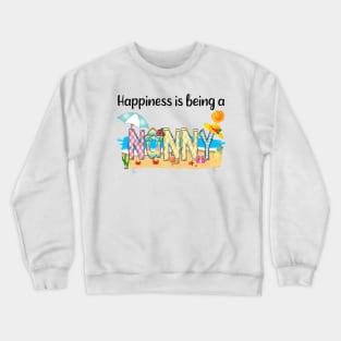 Happiness Is Being A Nanny Summer Beach Happy Mother's Crewneck Sweatshirt